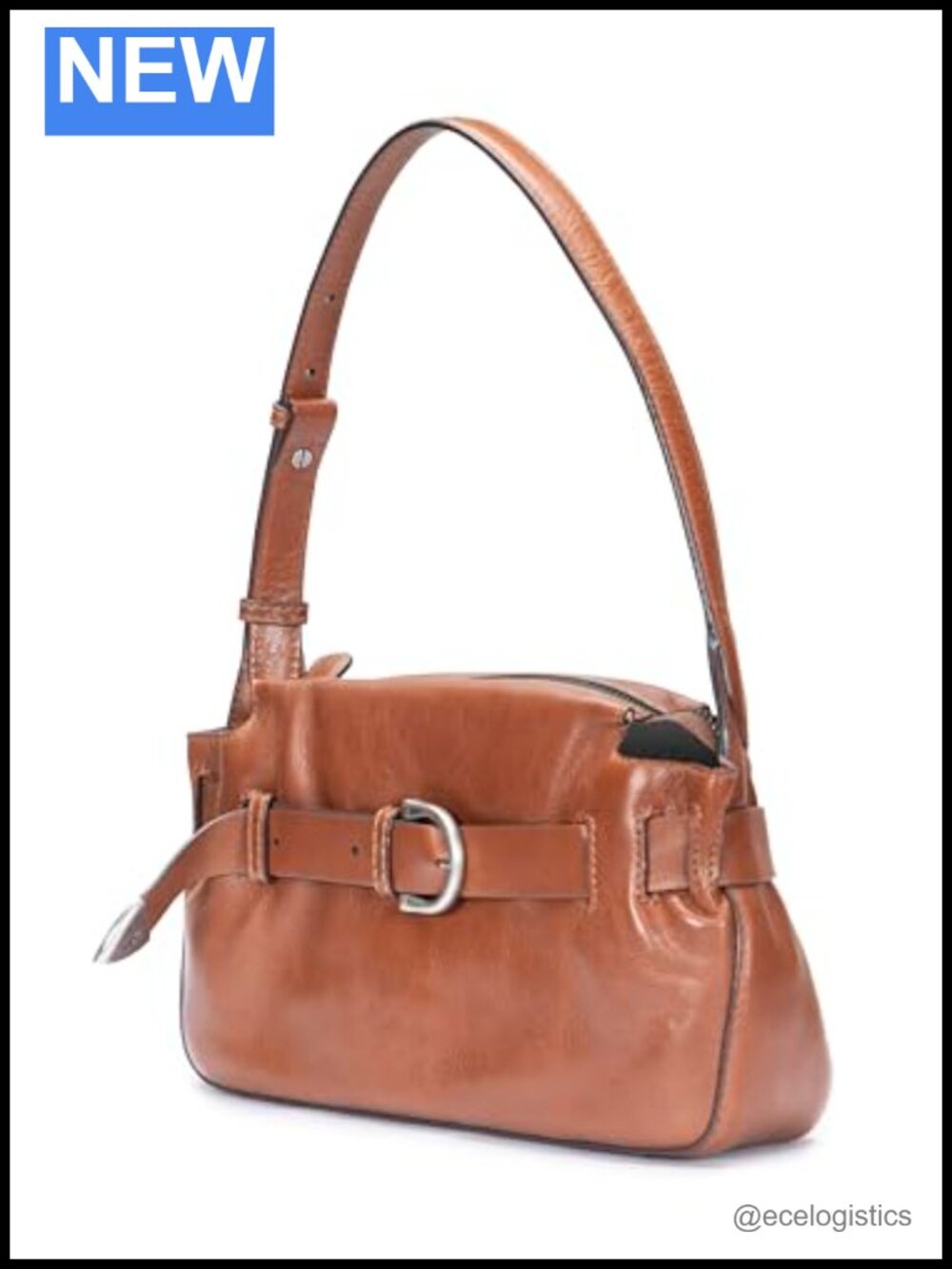 Frye Heather Shoulder Bag 100% Leather Satchel Top Zip Brown
